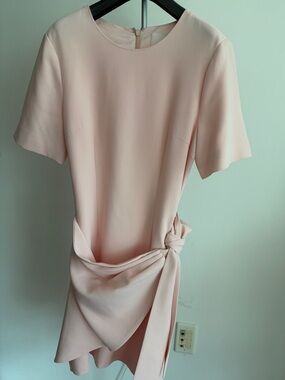 cinq a sept Blush Pink Side-Tie Mini Dress